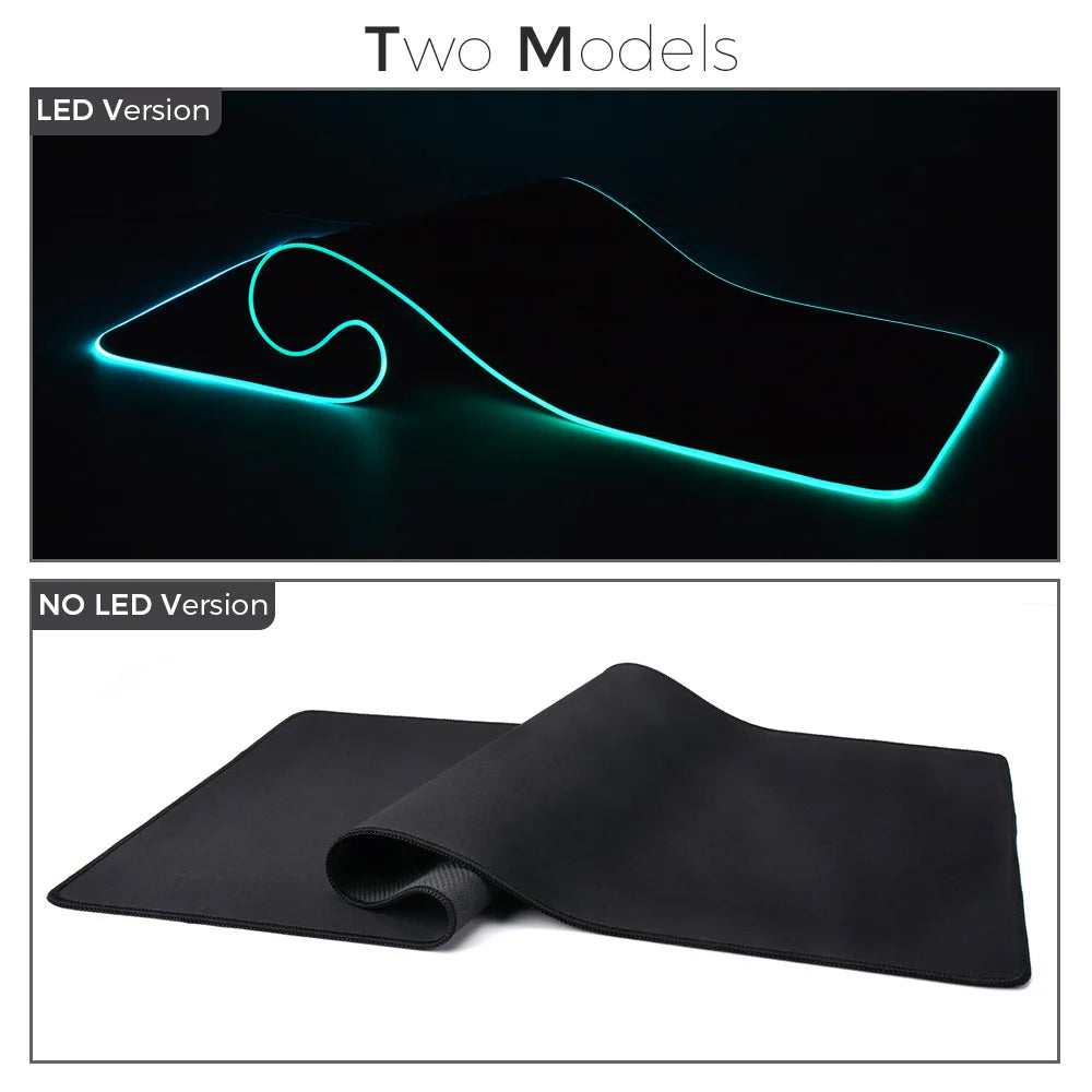 Tapis de Souris LED RGB – Tapis de Bureau Étanche avec Couverture Clavier