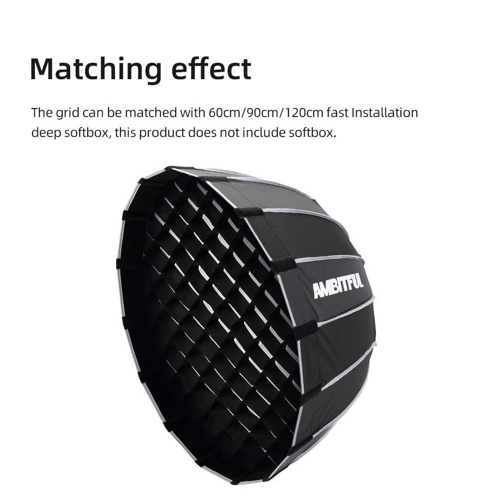 60cm 70cm 90cm 120cm Softbox Honeycomb Grid for Godox QR-P70 QR-P90 QR-P120 P90L P90H P120L P120H Honeycomb Grid Softbox