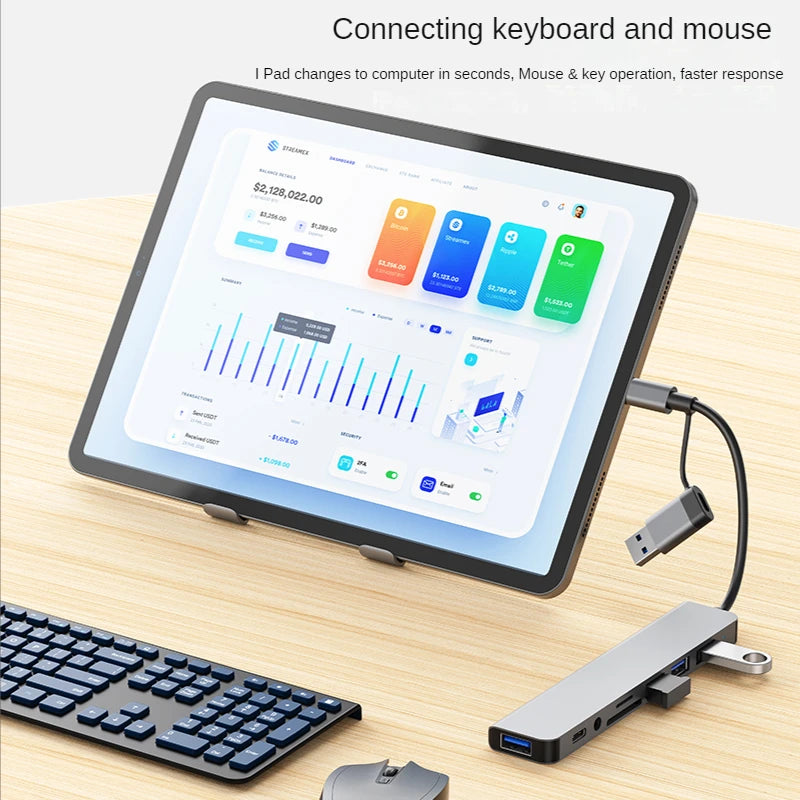 Station d’Accueil USB 3.0 Type-C – Hub Multiport avec Lecteur de Carte TF/SD, Audio et USB 2.0