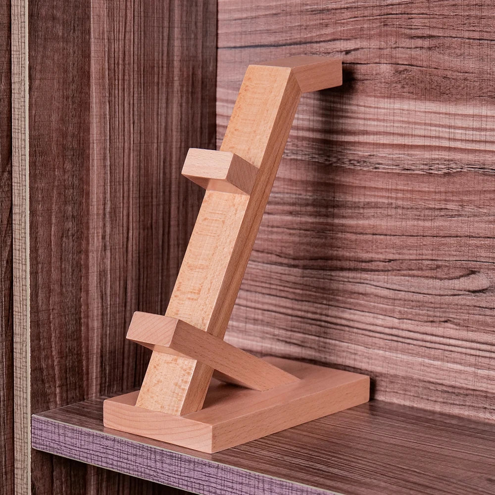 Support Casque en Bois pour Bureau – Porte-Headphones Gaming avec Base de Rangement pour AirPods Max, Bose, Razer