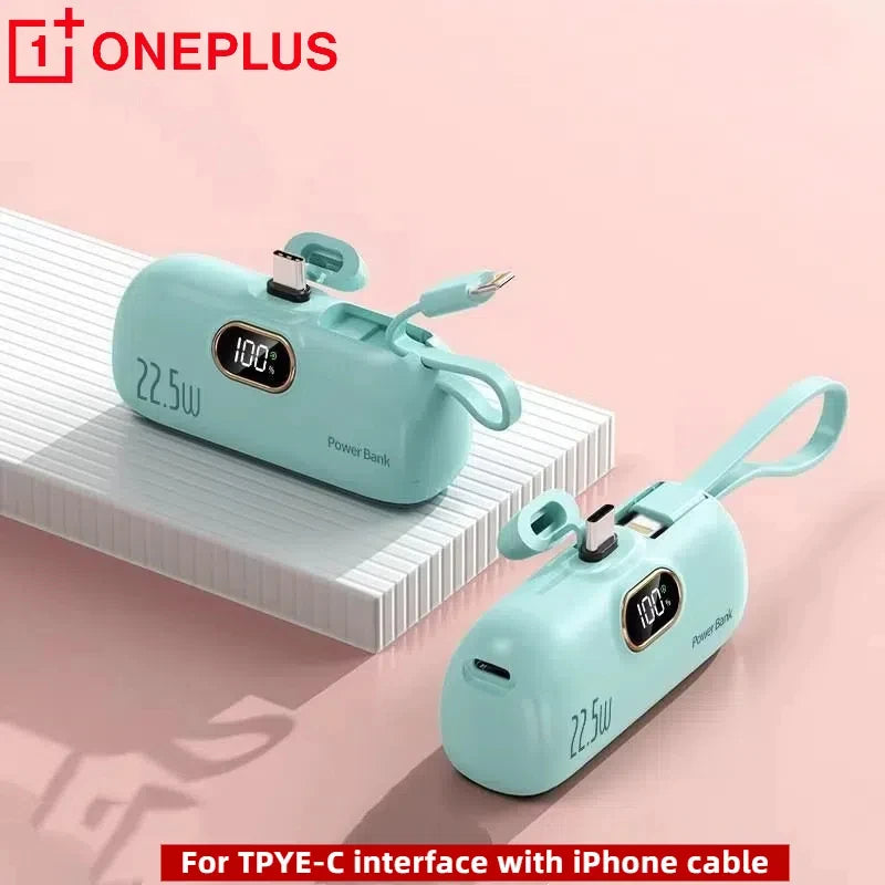 OnePlus Mini Power Bank Portable 10000mAh – Batterie Externe Capsule à Charge Rapide pour iPhone et USB Type-C