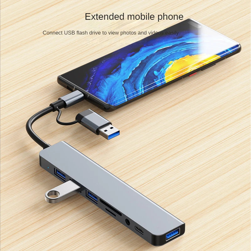 Station d’Accueil USB 3.0 Type-C – Hub Multiport avec Lecteur de Carte TF/SD, Audio et USB 2.0