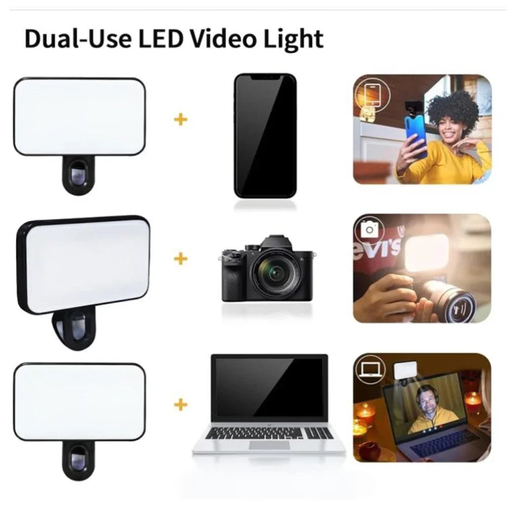 Lampe LED Portable à Clip pour Webcam et Ordinateur Portable