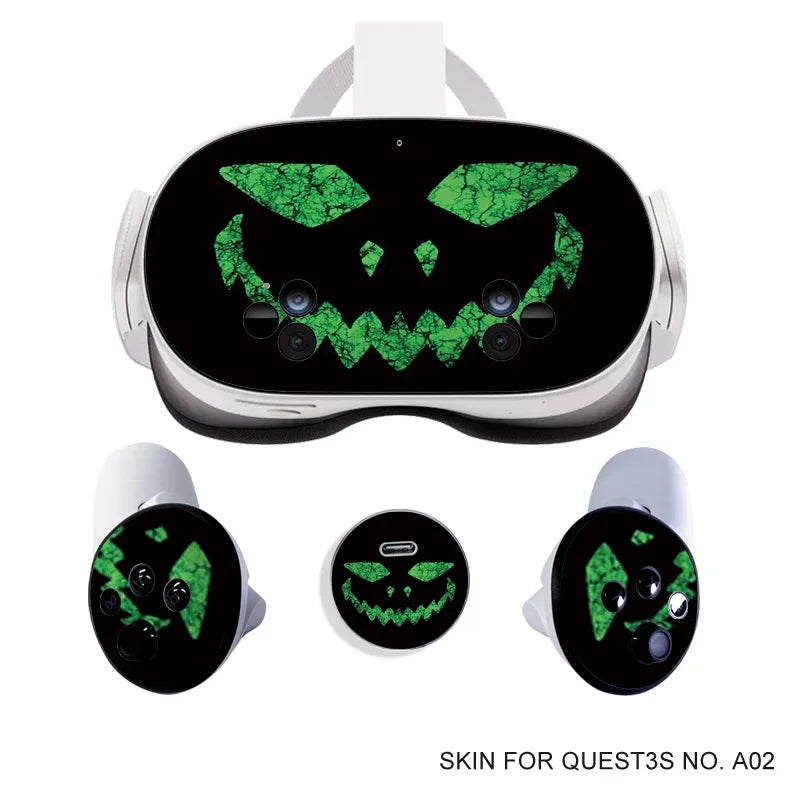 Stickers Vinyles Décoratifs Halloween pour Meta Quest 3S VR Headset & Contrôleurs