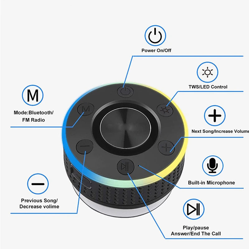 Enceinte Bluetooth résistante à l'eau IPX - Son Basses Profondes et Radio FM