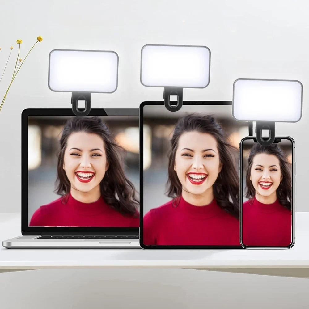 Lampe LED Portable à Clip pour Webcam et Ordinateur Portable