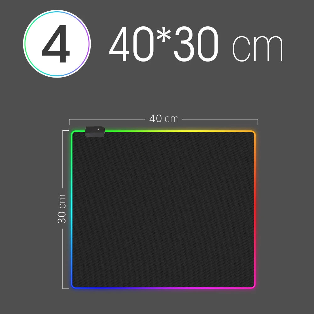 Tapis de Souris LED RGB – Tapis de Bureau Étanche avec Couverture Clavier
