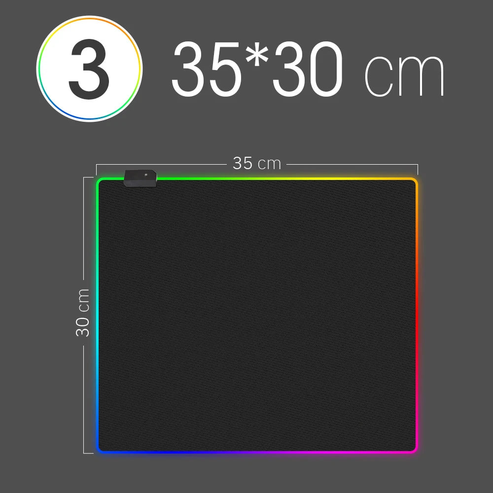 Tapis de Souris LED RGB – Tapis de Bureau Étanche avec Couverture Clavier
