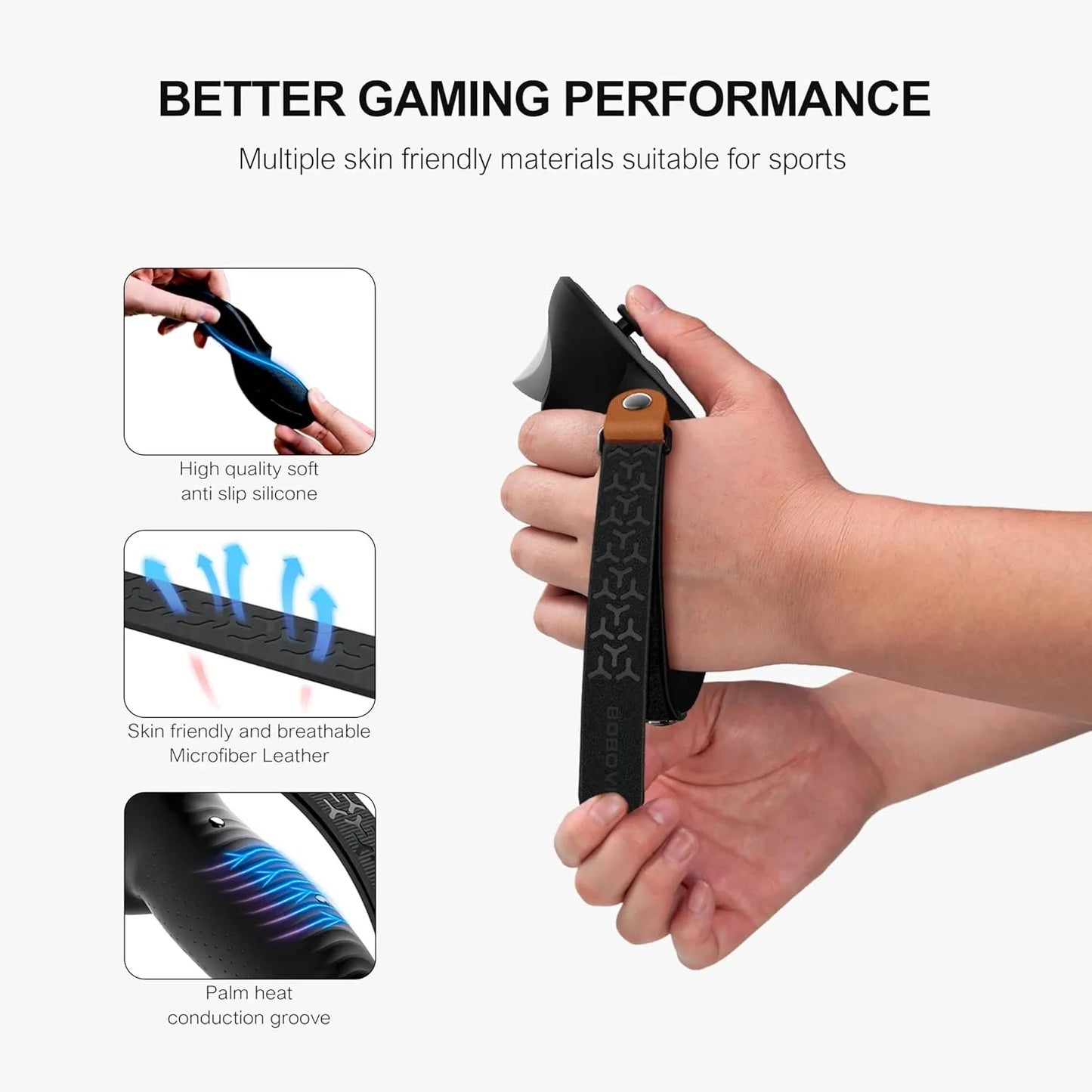 BOBOVR G3 Plus – Grips Silicone Allongés pour Manettes Meta Quest 3/3S