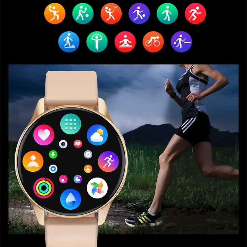 Smartwatch LIGE unisexe – Cardiovasculaire & Pression, Appels Bluetooth, Étanche IP67
