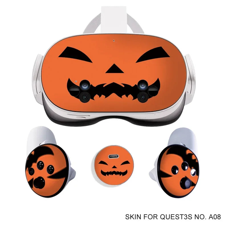 Stickers Vinyles Décoratifs Halloween pour Meta Quest 3S VR Headset & Contrôleurs