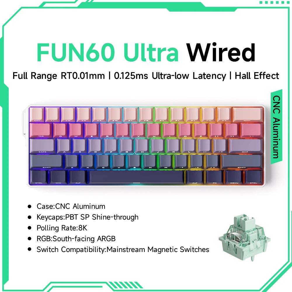 Akko MonsGeek FUN60 – Clavier Mécanique 60% Compact avec Switch Magnétique Ultra-Rapide