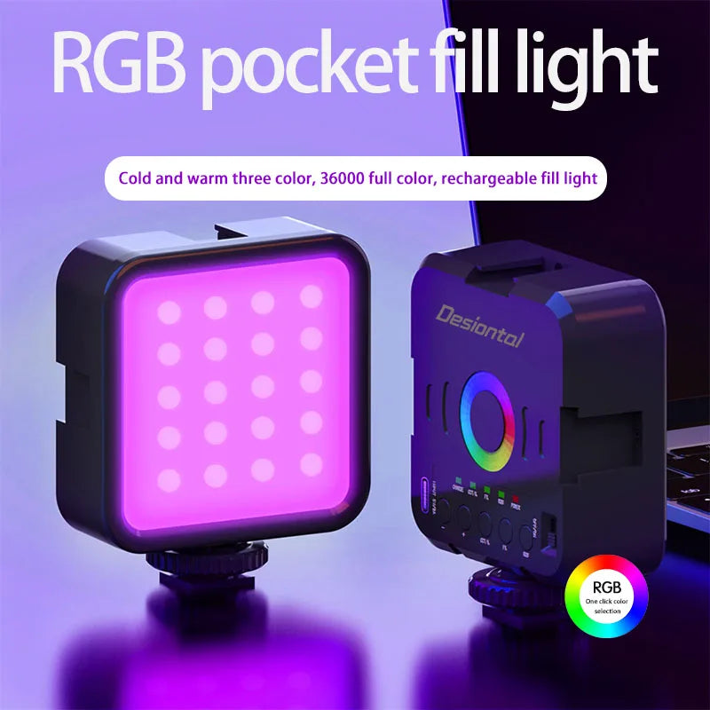 Mini Lampe RGB Hot Boot – Lumière d’Ambiance LED Portable pour Photographie Live, Beauté et Caméra Mobile