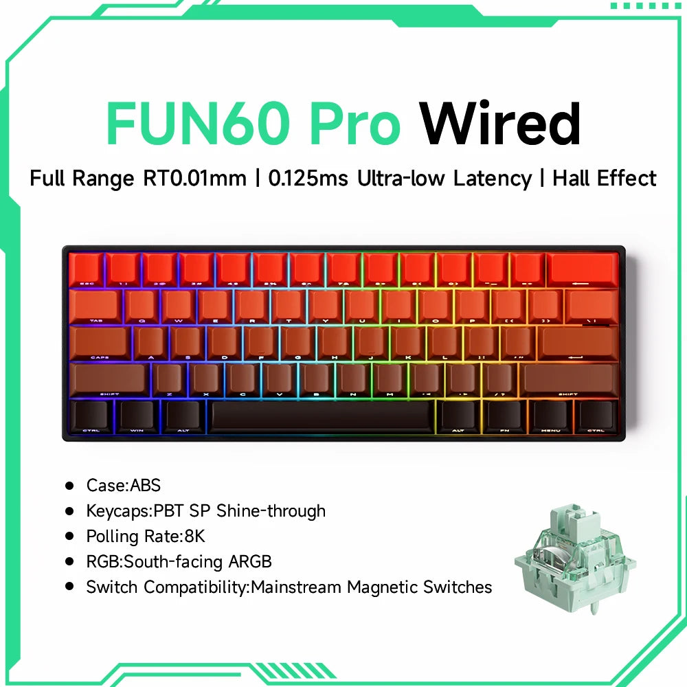 Akko MonsGeek FUN60 – Clavier Mécanique 60% Compact avec Switch Magnétique Ultra-Rapide