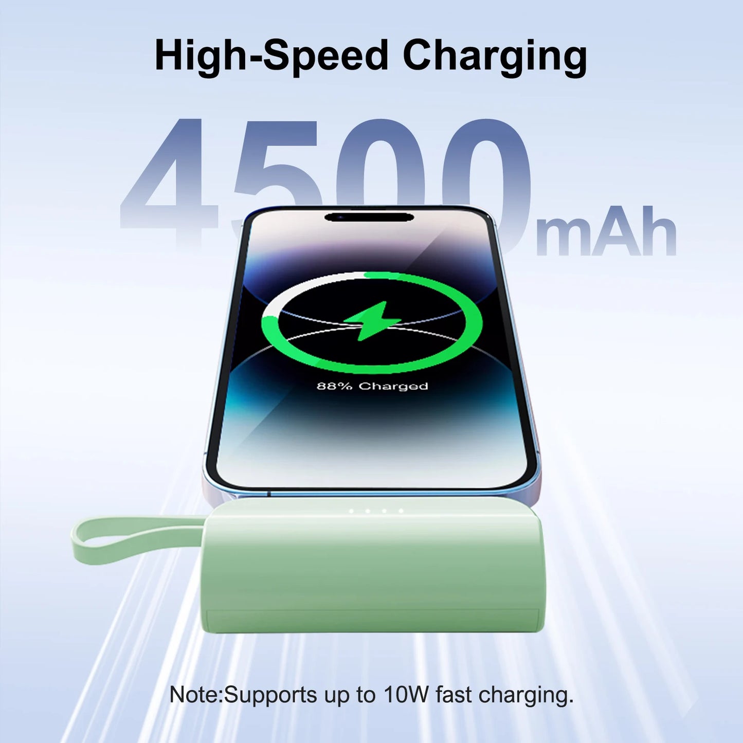 Mini Power Bank Portable 4500mAh – Chargeur Compact avec Double Ports USB-C pour iPhone 16/15 et Android