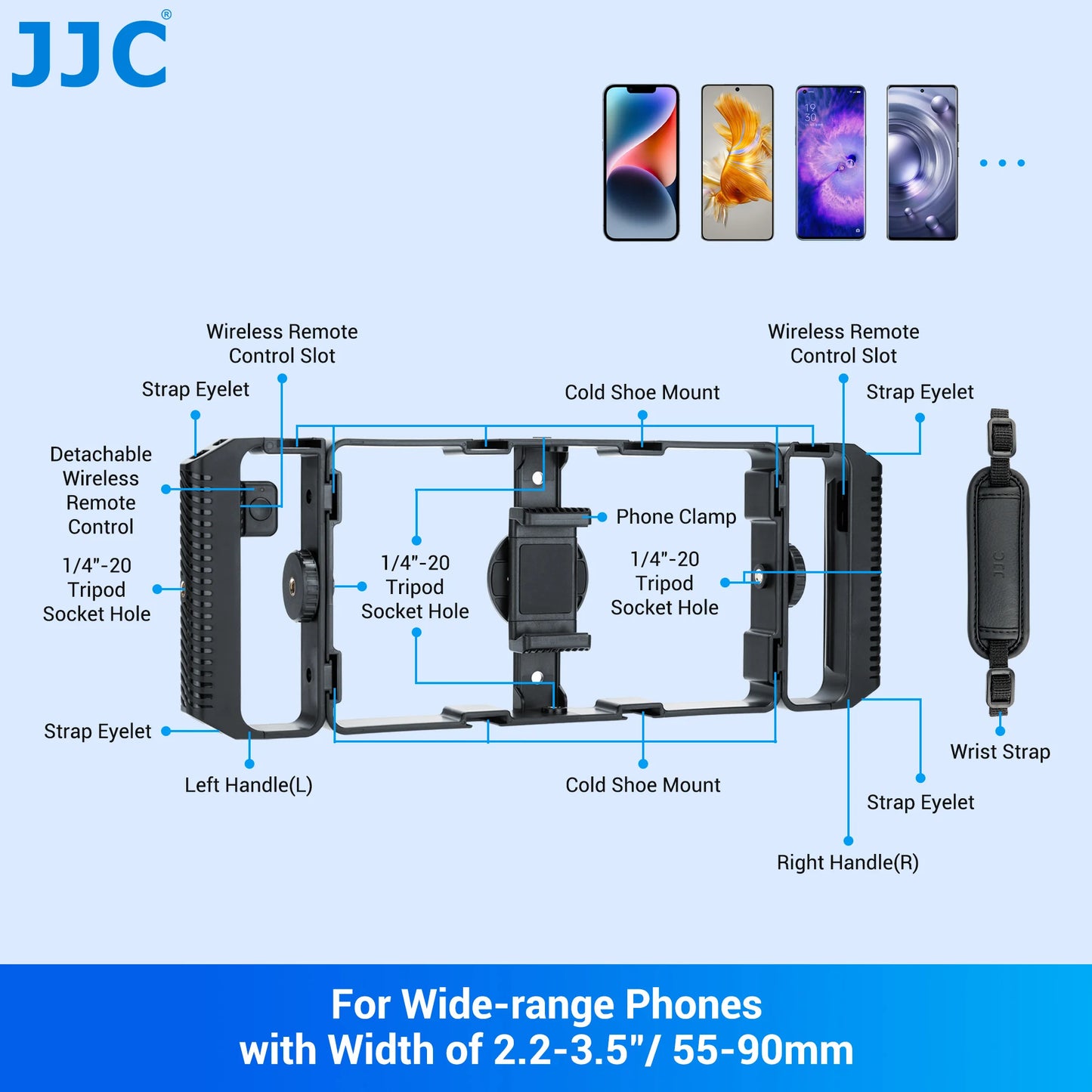 Stabilisateur JJC pour Vidéo avec Télécommande et Poignée