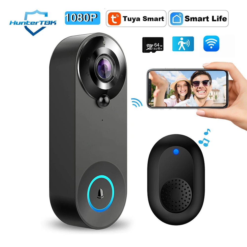 Sonnette Vidéo Sans Fil 1080P WiFi – Tuya Smart Home
