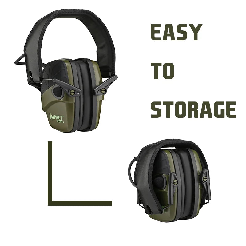 Earmuffs de Tir Électroniques – Casque Tactique avec Amplification Sonore et Protection Anti-Bruit pour Sports de Plein Air