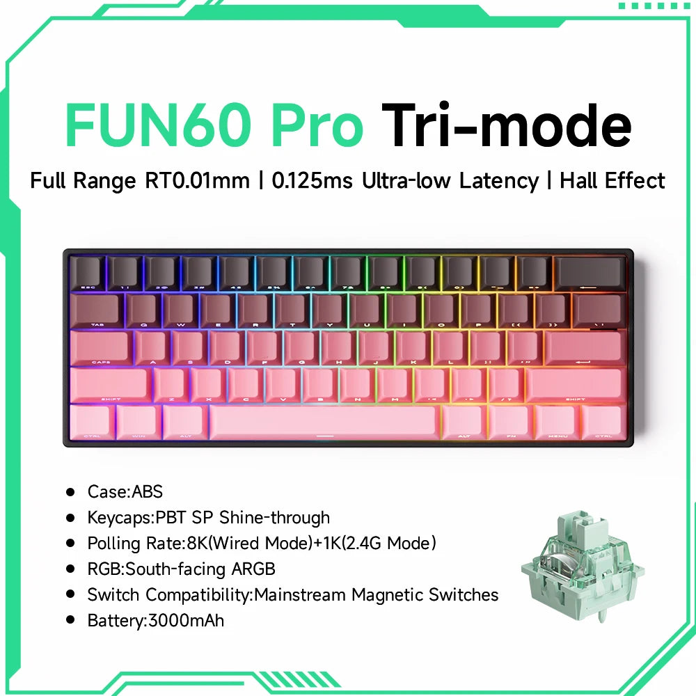 Akko MonsGeek FUN60 – Clavier Mécanique 60% Compact avec Switch Magnétique Ultra-Rapide