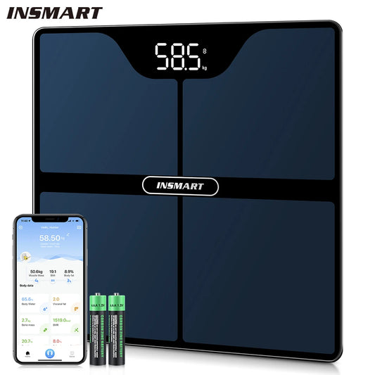Balance Digitale Intelligente INSMART – Pèse-Personne Pro 180kg avec Analyse de Masse Grasse par Bioimpédance