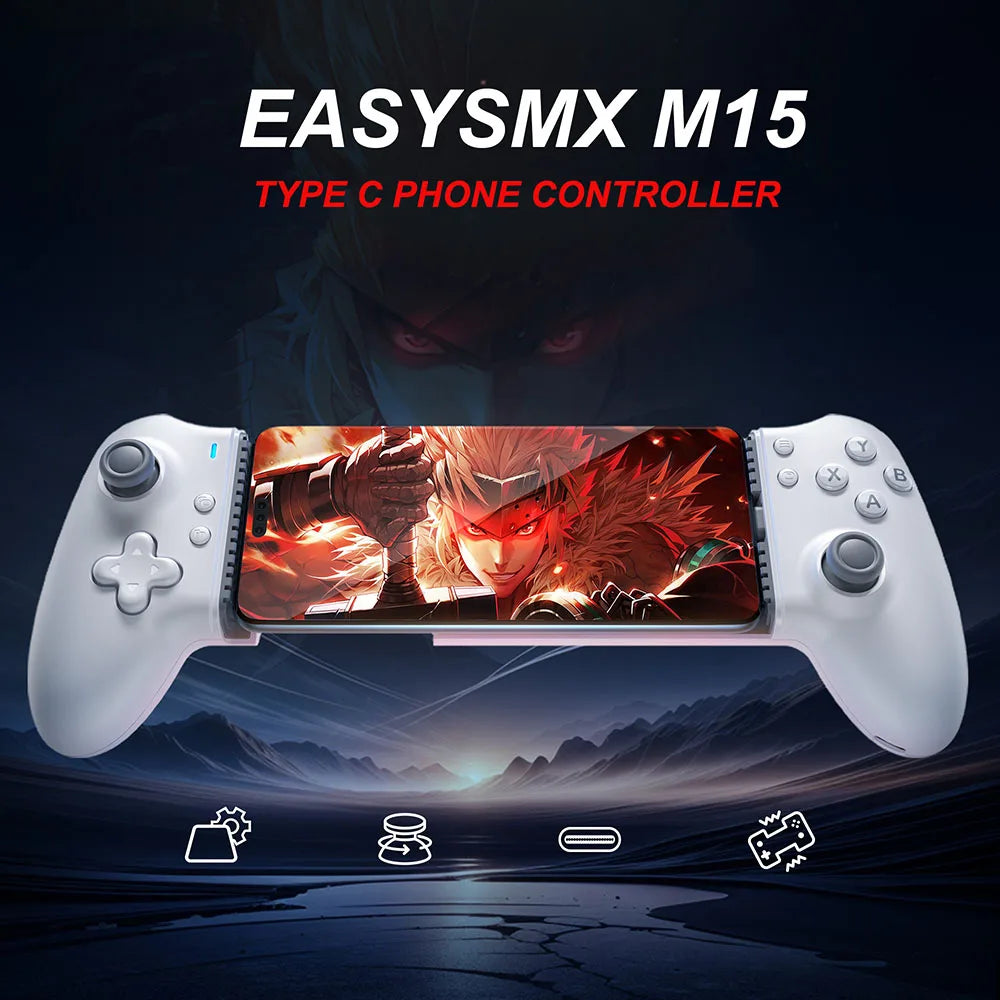Manette EasySMX M15 – Contrôleur Mécanique avec Connecteur Type-C pour Smartphones Android et iPhone 15/16