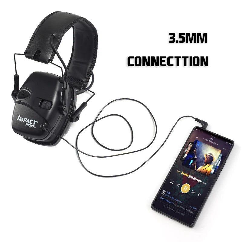 Earmuffs de Tir Électroniques – Casque Tactique avec Amplification Sonore et Protection Anti-Bruit pour Sports de Plein Air