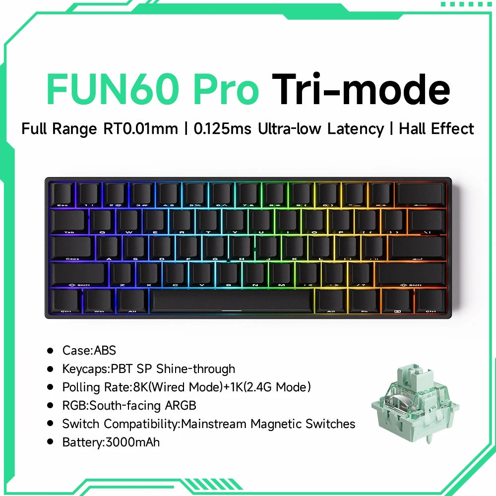 Akko MonsGeek FUN60 – Clavier Mécanique 60% Compact avec Switch Magnétique Ultra-Rapide