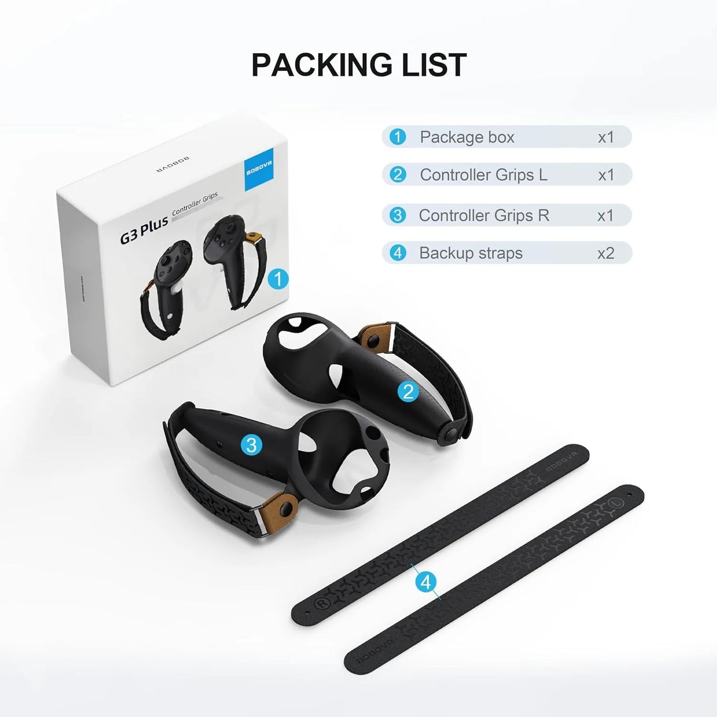 BOBOVR G3 Plus – Grips Silicone Allongés pour Manettes Meta Quest 3/3S