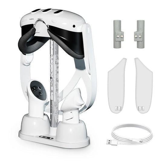 Support de Charge RGB FARAJIAJ pour Meta Quest 3 – Station de Rangement avec Éclairage Coloré et Charge Rapide