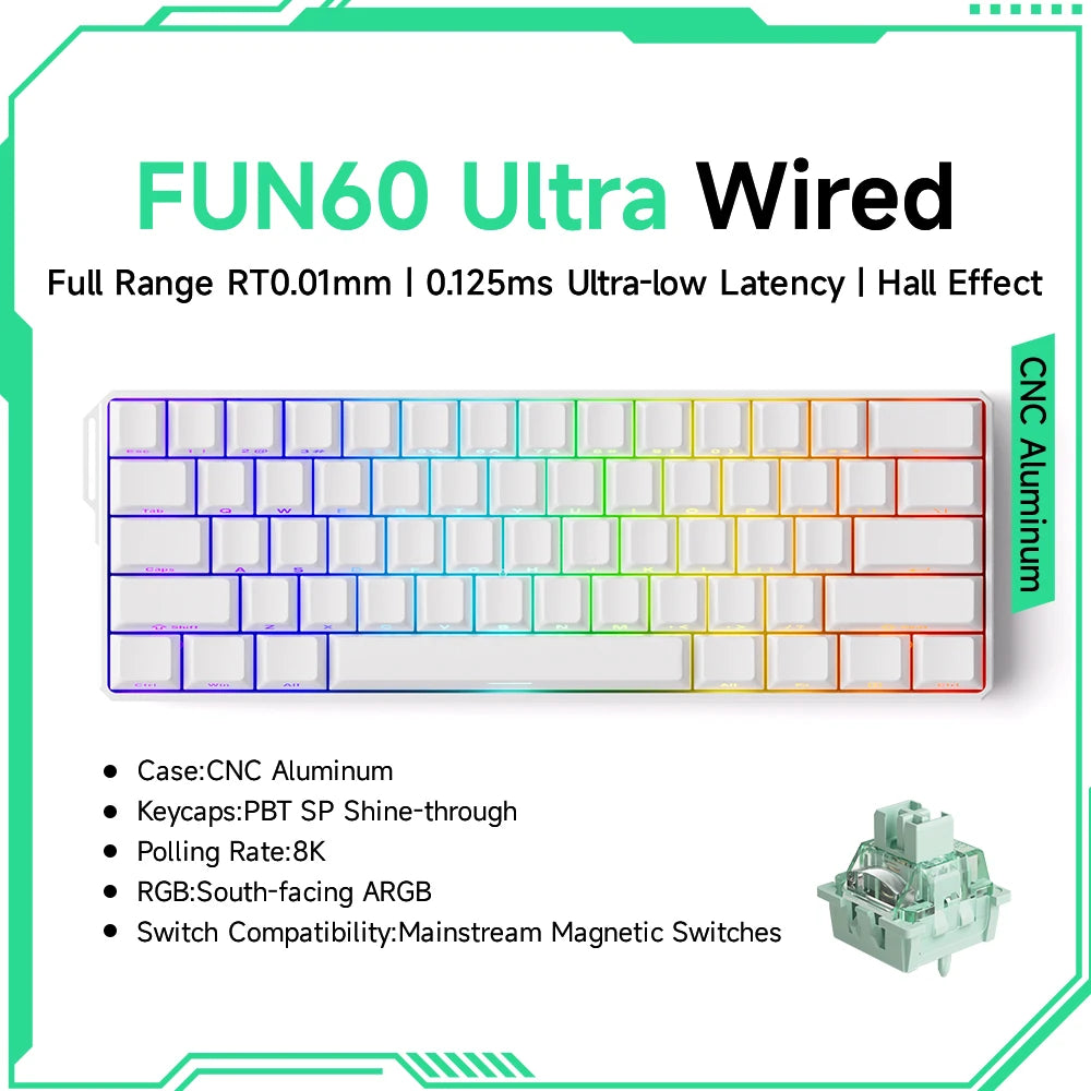 Akko MonsGeek FUN60 – Clavier Mécanique 60% Compact avec Switch Magnétique Ultra-Rapide