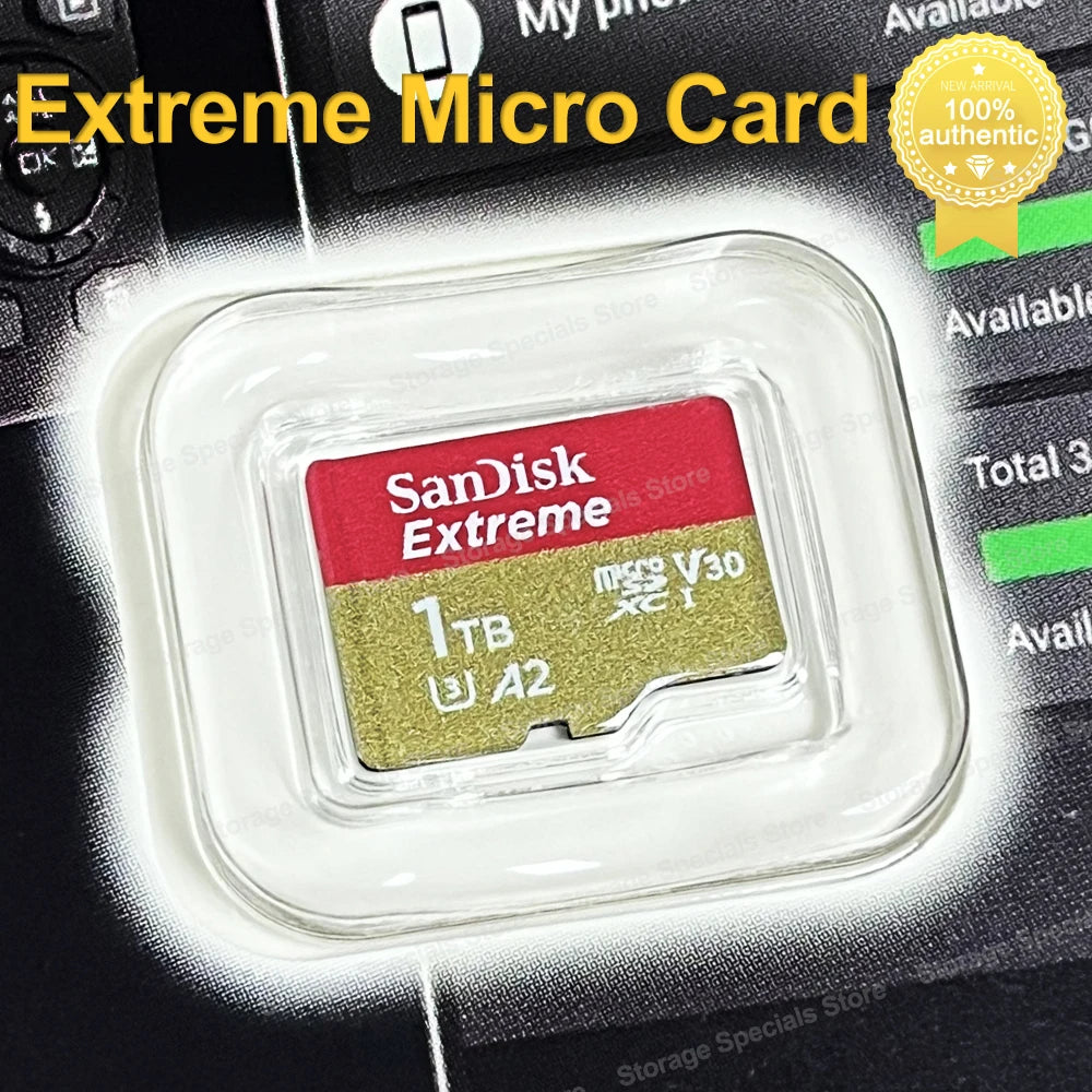 Carte microSDXC Extreme Originale A2 U3 UHS-I USB 3.0 – 4K Ultra HD, Compatible Caméras, GoPro, DJI, Nintendo