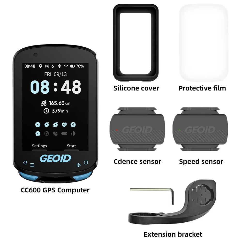 GEOID CC600 GPS Intelligent à Écran Couleur – Navigation Smart, Sans Fil, Multilingue, Connectivité WiFi & ANT+, Odomètre Haute Performance