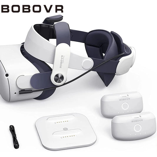 BOBOVR M2 Plus Head Strap – Sangle Elite avec Double Batterie pour Quest 2