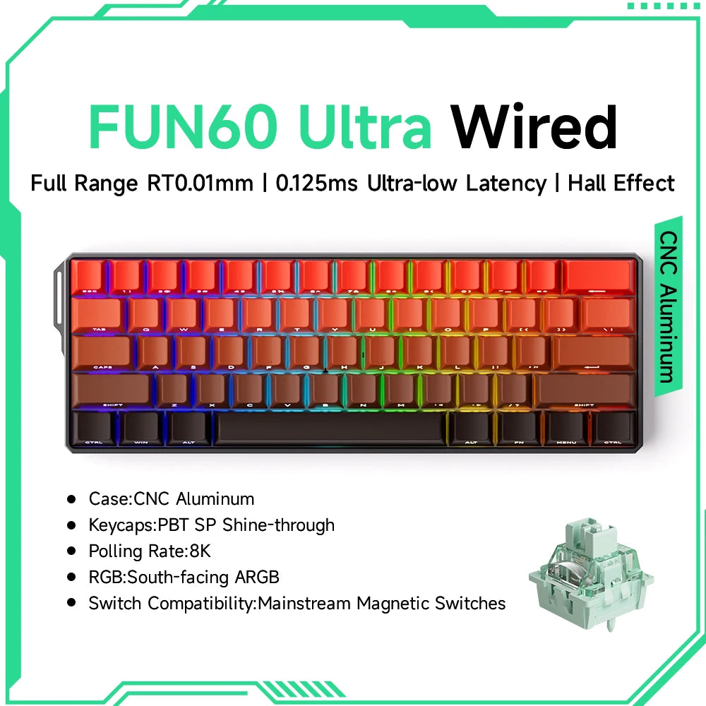 Akko MonsGeek FUN60 – Clavier Mécanique 60% Compact avec Switch Magnétique Ultra-Rapide