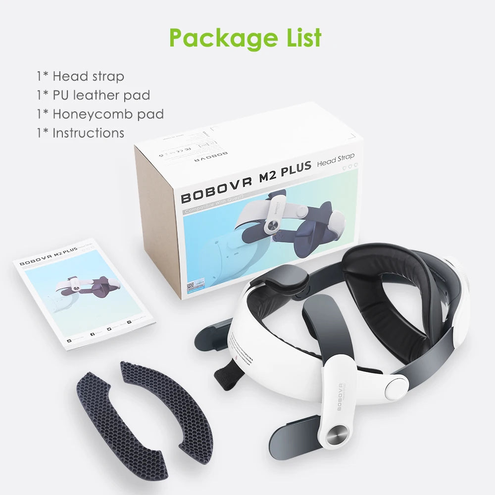BOBOVR M2 Plus Head Strap – Sangle Elite avec Double Batterie pour Quest 2