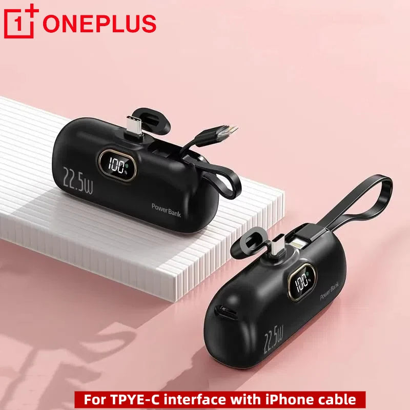 OnePlus Mini Power Bank Portable 10000mAh – Batterie Externe Capsule à Charge Rapide pour iPhone et USB Type-C