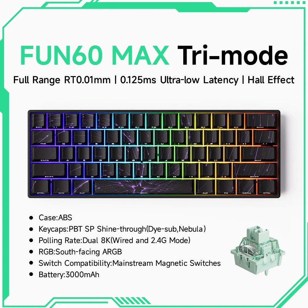 Akko MonsGeek FUN60 – Clavier Mécanique 60% Compact avec Switch Magnétique Ultra-Rapide