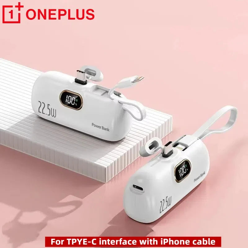 OnePlus Mini Power Bank Portable 10000mAh – Batterie Externe Capsule à Charge Rapide pour iPhone et USB Type-C