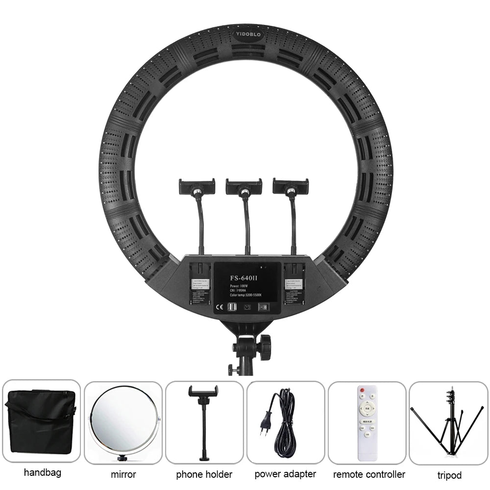 Yidoblo FS640II – Anneau LED Professionnel 22" avec Trépied 100W