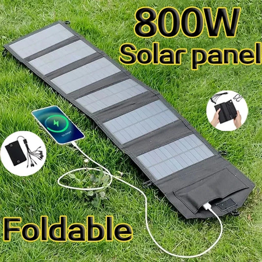 Panneau Solaire Pliable 6 Battants 800W – Chargeur Portable 20Wh avec Sortie USB 5V DC