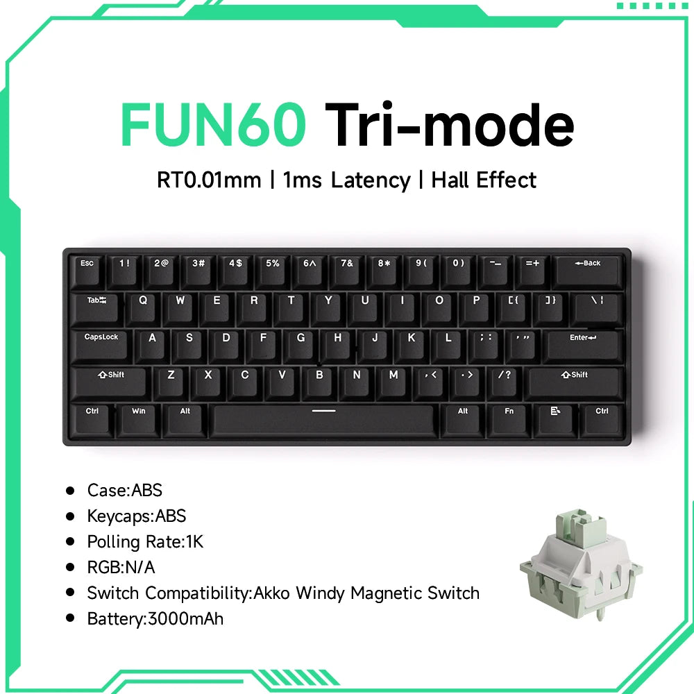 Akko MonsGeek FUN60 – Clavier Mécanique 60% Compact avec Switch Magnétique Ultra-Rapide