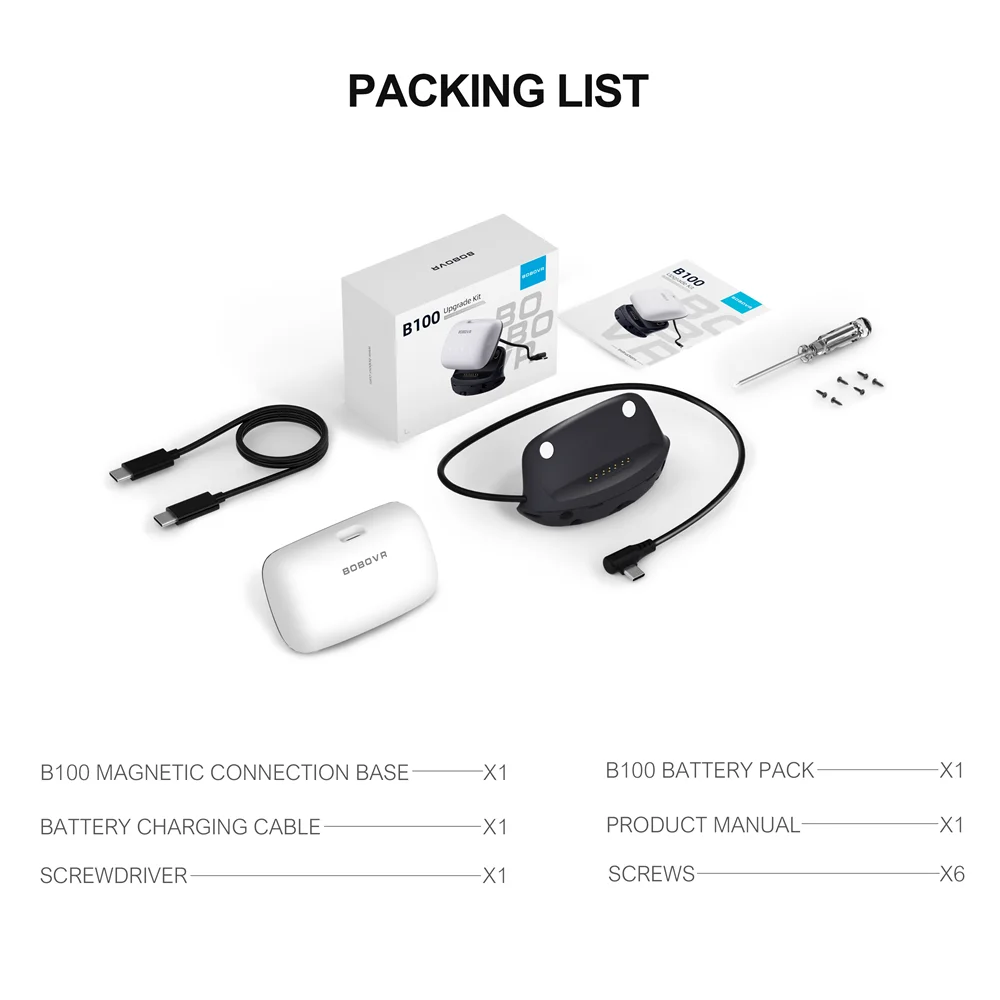 Kit de Mise à Niveau BOBOVR B100U pour Sangles M1/M2/M3 – Batterie 10 000 mAh