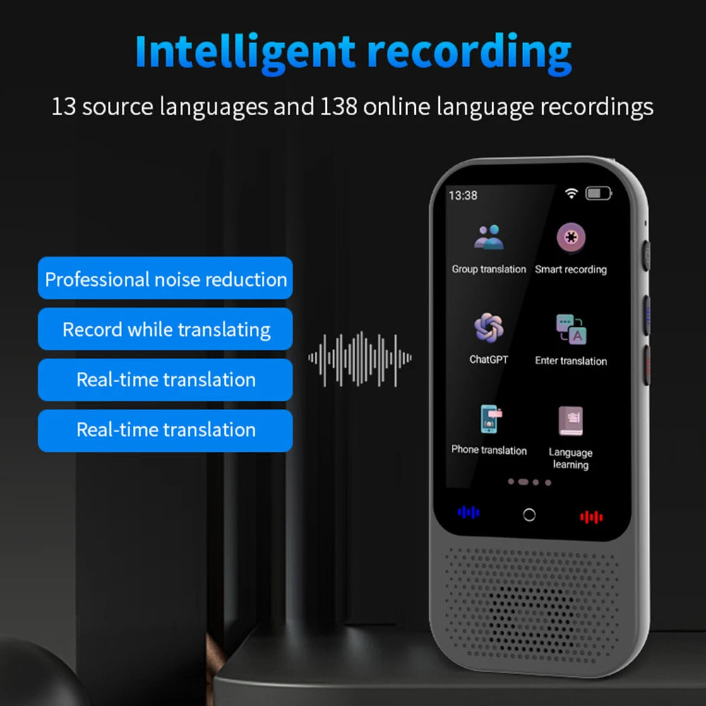 S80 Pro – Traducteur Intelligent 138 Langues en Temps Réel, ChatGPT & Mode Hors Ligne