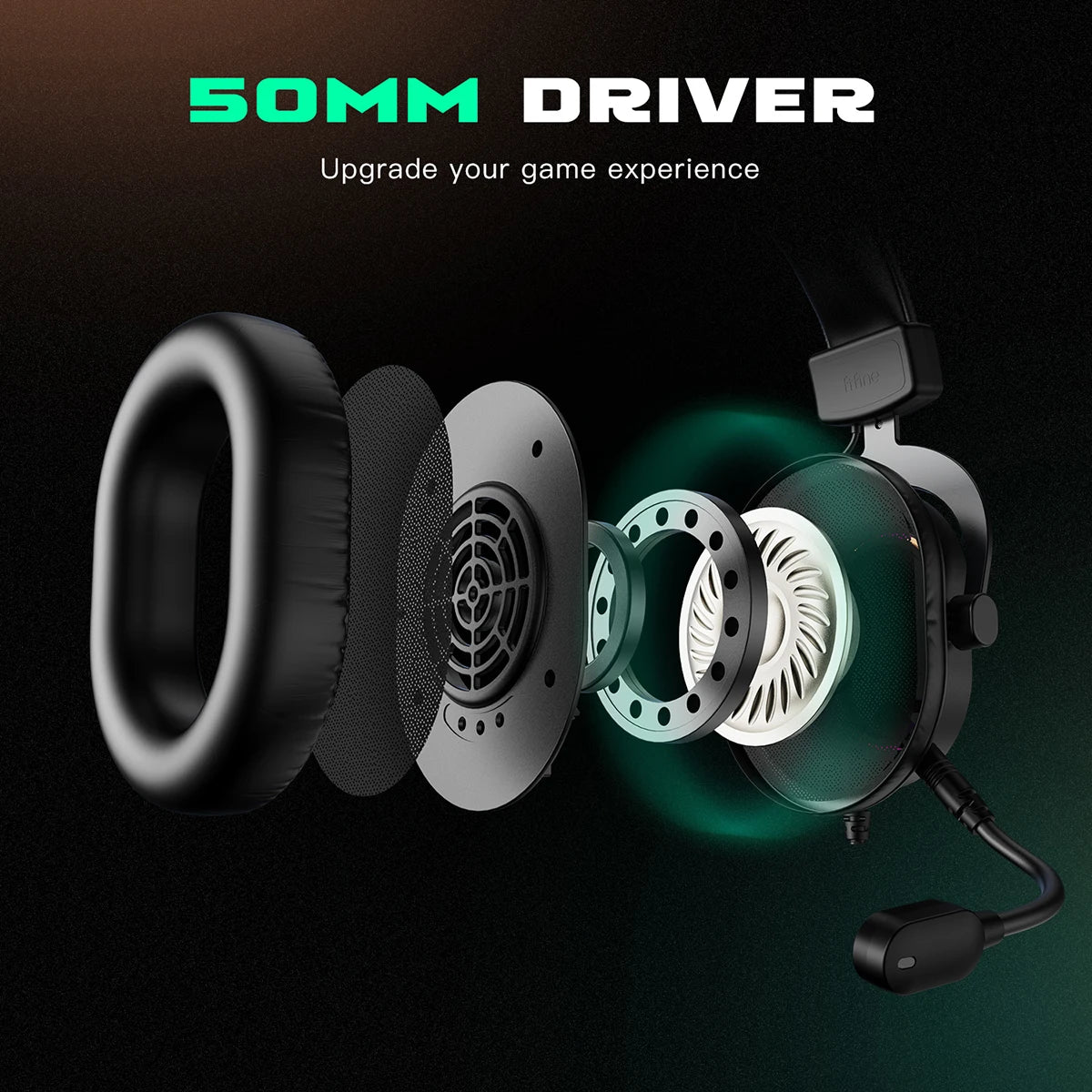 Casque Gaming Fifine Dynamic RGB – Casque Over-Ear avec Microphone, Son Surround 7.1, 3 Modes EQ pour PC, PS4, PS5