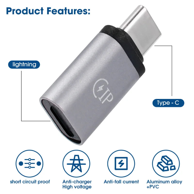 Adaptateur Chargeur BAPPSUS Type-C Vers Lightning – Convertisseur USB-C Male, Charge Rapide et Fiable