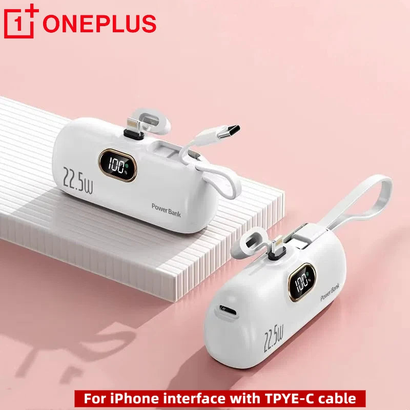 OnePlus Mini Power Bank Portable 10000mAh – Batterie Externe Capsule à Charge Rapide pour iPhone et USB Type-C