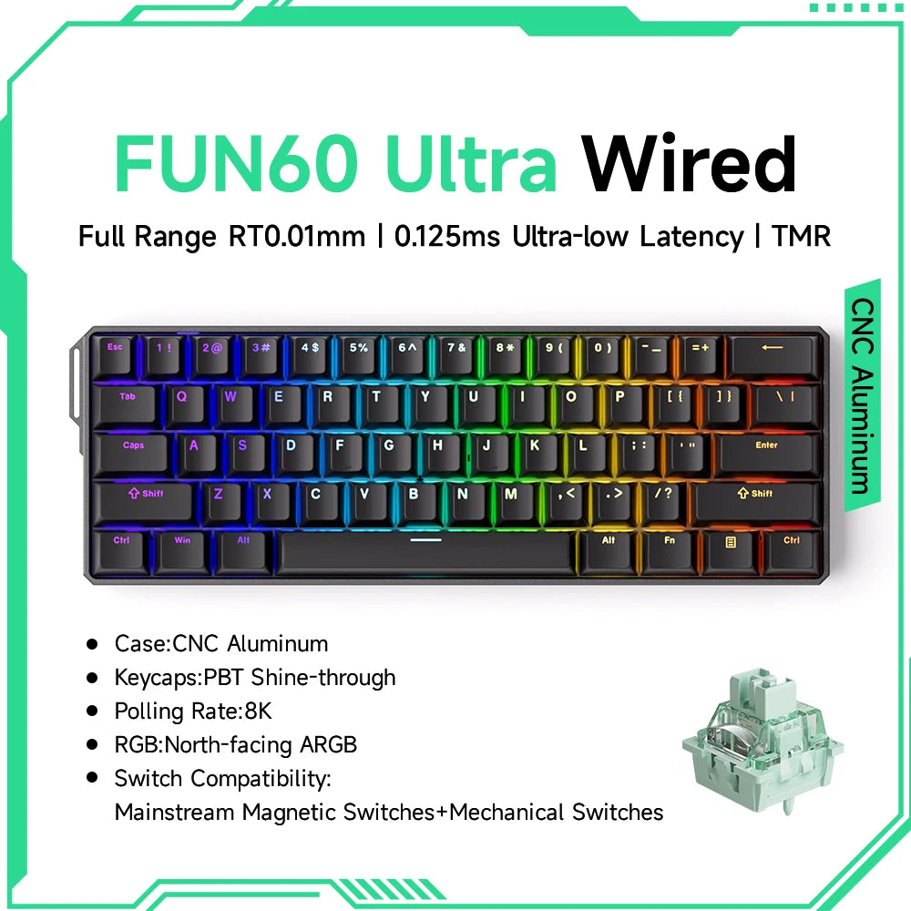 Akko MonsGeek FUN60 – Clavier Mécanique 60% Compact avec Switch Magnétique Ultra-Rapide