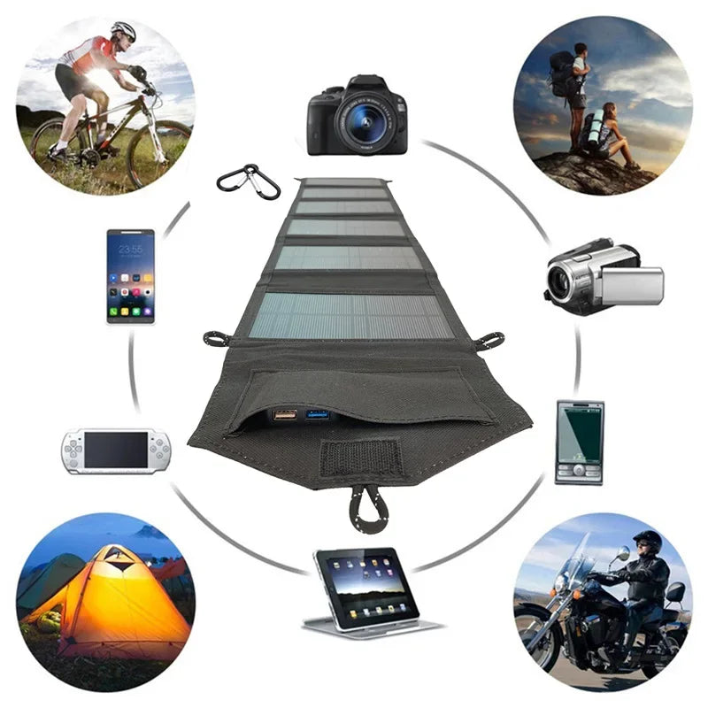 Panneau Solaire Pliable 6 Battants 800W – Chargeur Portable 20Wh avec Sortie USB 5V DC