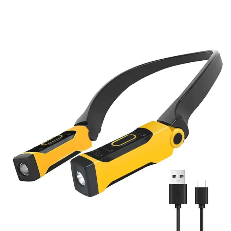 Lampe LED Rechargeable à Porter au Cou – 2 Niveaux de Luminosité, Bras Flexibles