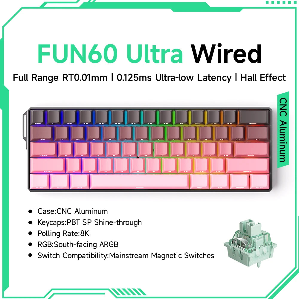 Akko MonsGeek FUN60 – Clavier Mécanique 60% Compact avec Switch Magnétique Ultra-Rapide